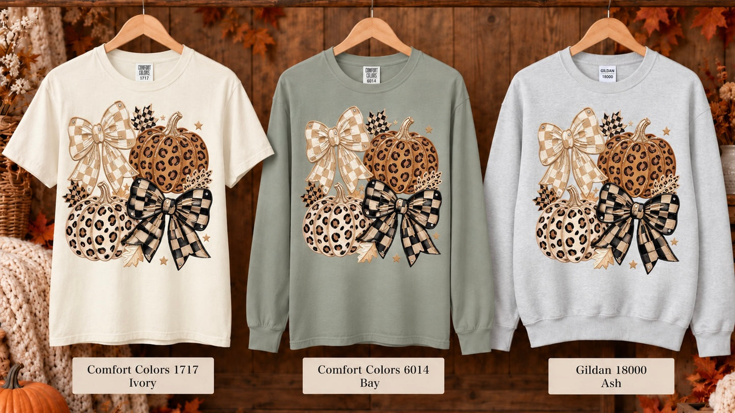 Leopard Pumpkins & Checkered Bows